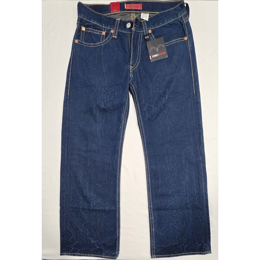 Levi's Type 1 Jeans Real Loose 33x32 NWT Dark Wash Deadstock Y2K Vintage